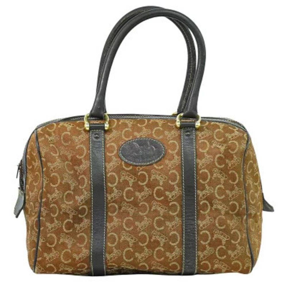 Celine Sulky Boston Bag Handbag Canvas Brown